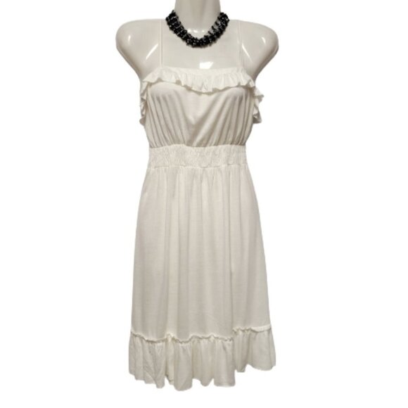 White Spaghetti Strap Cotton Dress  Size S - Picture 1 of 7